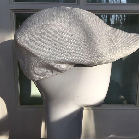 NEW linen golf newsboy sun cool summer hat white - Picture 2 of 5
